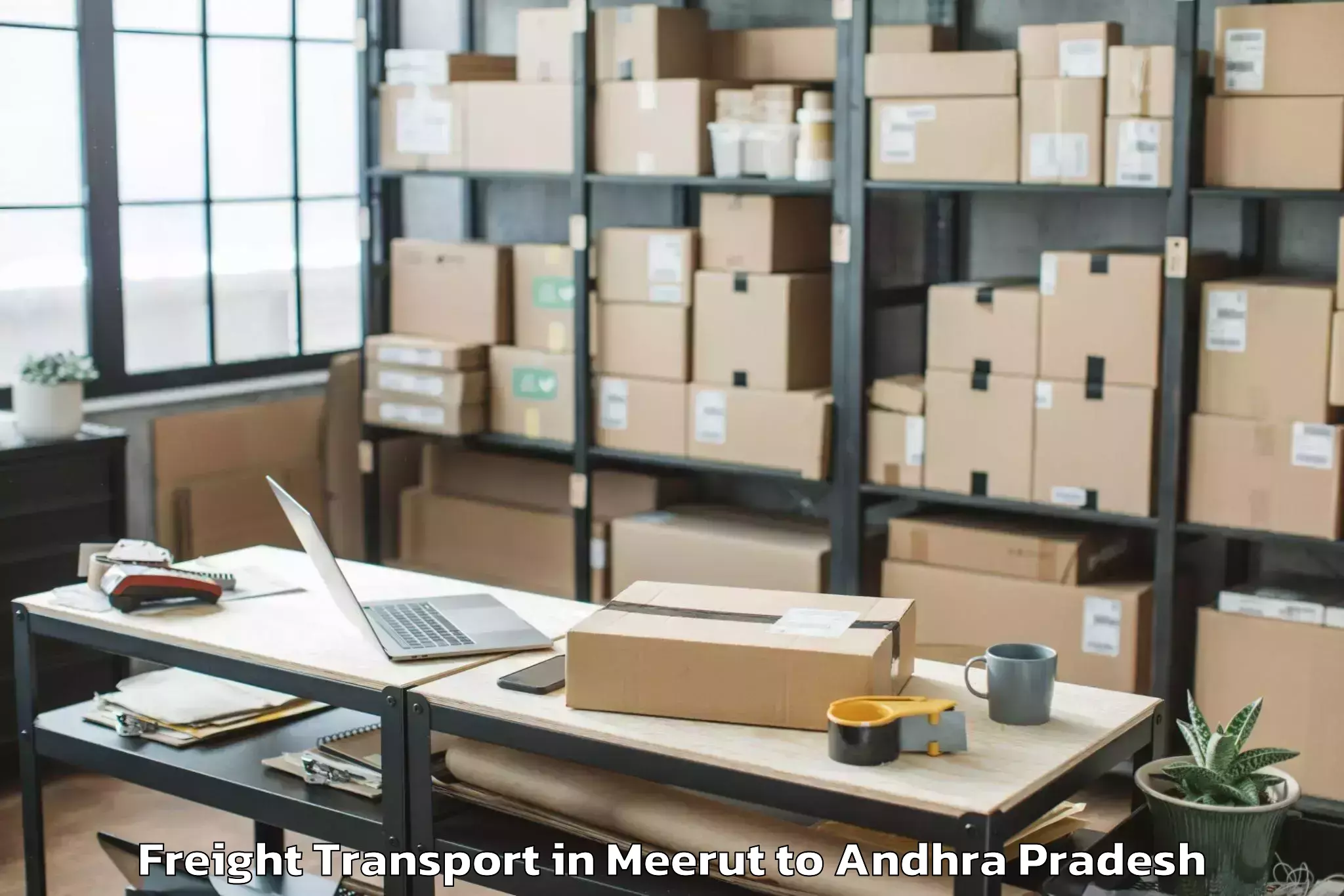 Affordable Meerut to Karamchedu Freight Transport